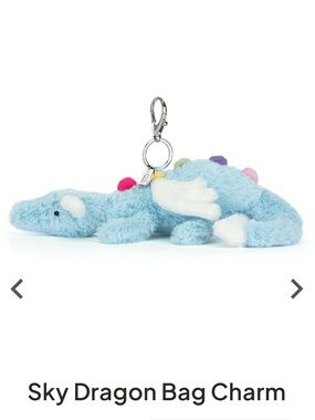 NWOT Jellycat Sky Dragon Bag Charm